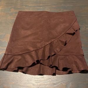 Suede mini skirt